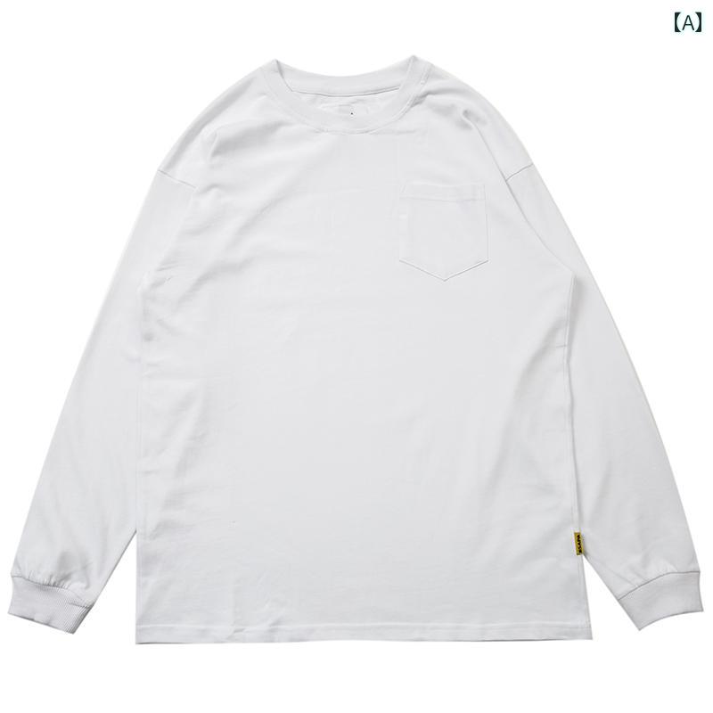 Tシャツ 長袖 ロンT シンプル カジュアル おしゃれ スタイリッシュ ラフ 普段着 メンズ ファッション 大きめサイズ 春夏