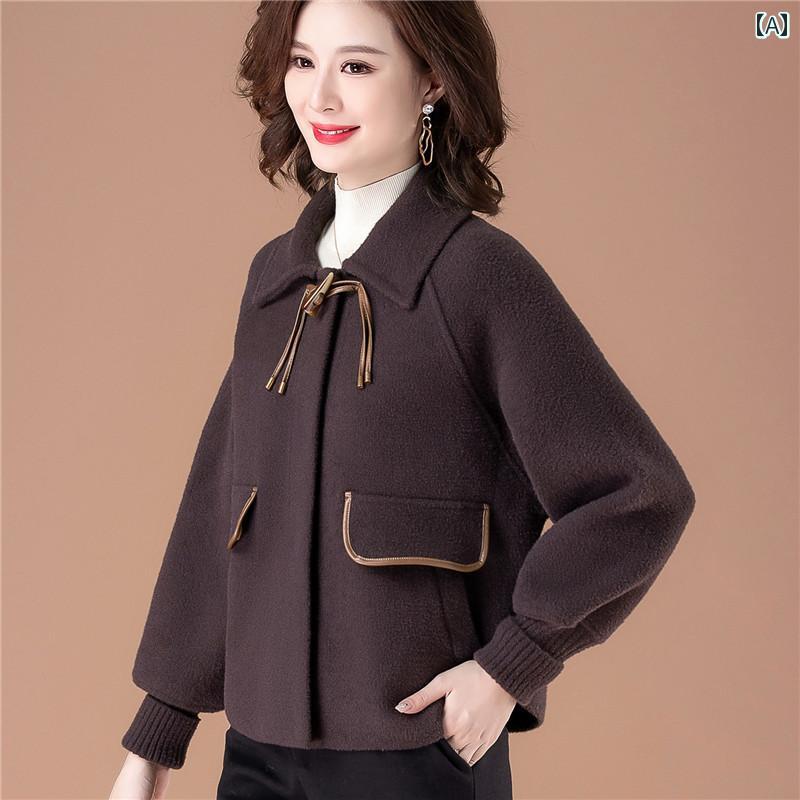 レディース アウター コート 婦人服 ミセス マザーズ コート ジャケット ウール ショート トップス スタイリッシュ 6,344円