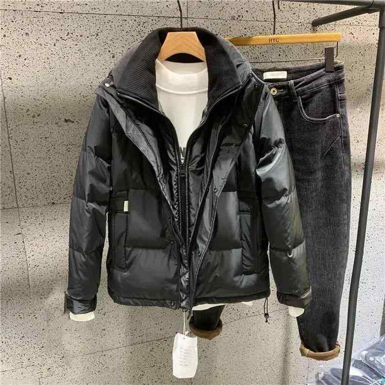 上衣 メンズ 流行り物 冬 韓国 ルース スプライシング 照明ランプ色つや 綿服 流行り物 個人的特徴的 まがい物 背広 生あたたかい 綿服