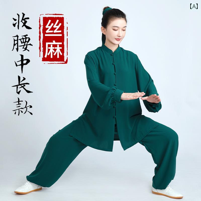 レディース メンズ カンフー着 カンフー 太極拳 服 ハイエンド 演戯 読み合わせる 歳月 気功 揉み療治師 ユニフォーム 武道着 真っただ中丈