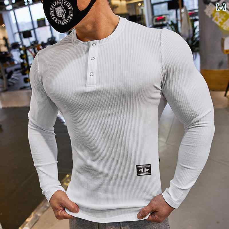 メンズ フィットネス 服 長袖 スポーツ T シャツ タイツ 速乾 弾性 通気性 トレーニング 秋冬