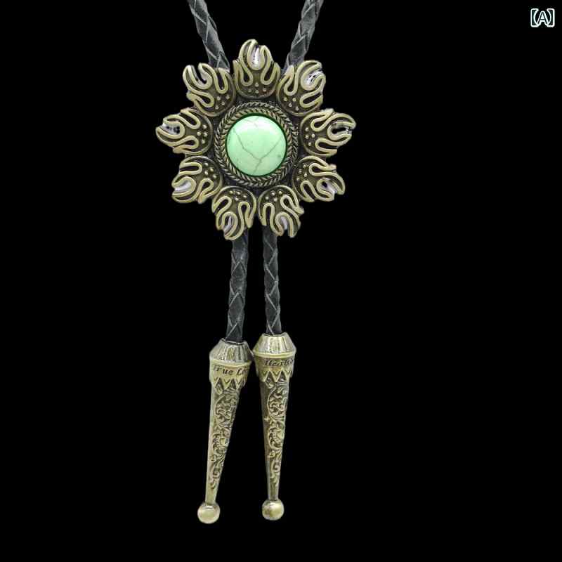 メンズ カジュアル ネックレス アクセサリー ループタイ ボロタイ ネクタイ BOLO TIE 万能 半袖 名 入れ ペンダント 既製 韓国 首輪 コード