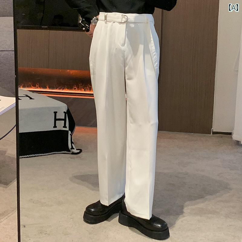 メンズ カジュアル 秋冬 イージーケア ストレート レッグ アイロン 不要 韓国ゆったり ワイド