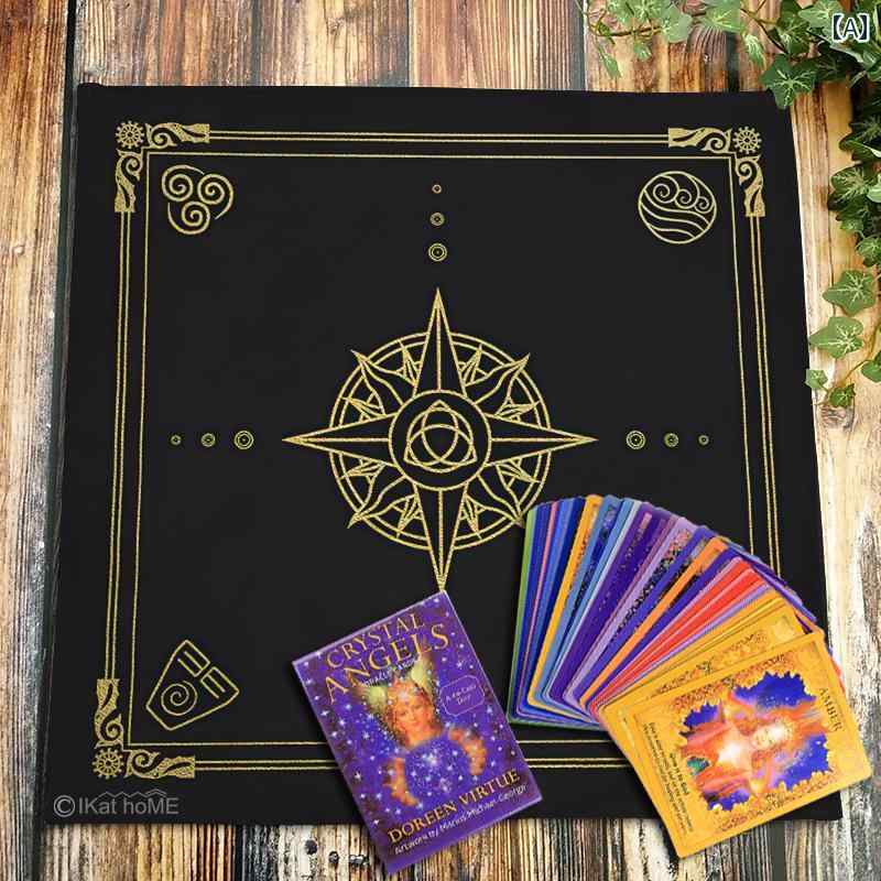 タロット クロス 美しい 占い tarot 神秘的 祭壇布 ワイ テタ ローブ フランネル テーブル プッシュ カード 布 背景布 ルーンストーン クリスタル 三 お姫様 四 元素 サンフラワー
