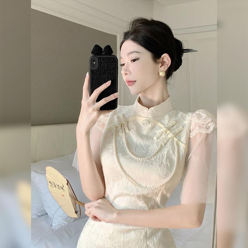 レディース 夏 衣装 御召しもの 逢魔が時 誕生日 カクテル 寄りあい 中華風 瀬戸もの 若若しい ガールズ 窈窕たる メッシュ スプライシング ジャカード