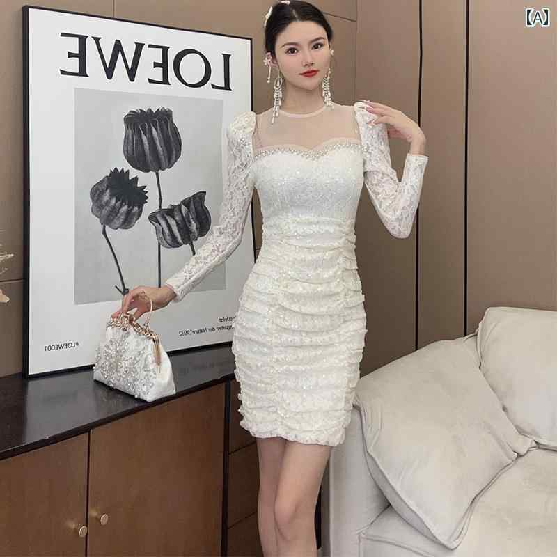レディース ワンピース おしゃれ スーパー フィギュア 引き立てる ドレス 春 女性 魅惑 インナー レース ヒップ スカート