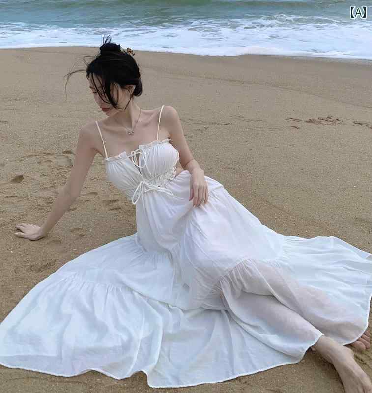 レディース リゾート ワンピース ドレス 写真撮影 衣装 タイ ホリデー フェアリー スカート ストラップレス スーパー ロング