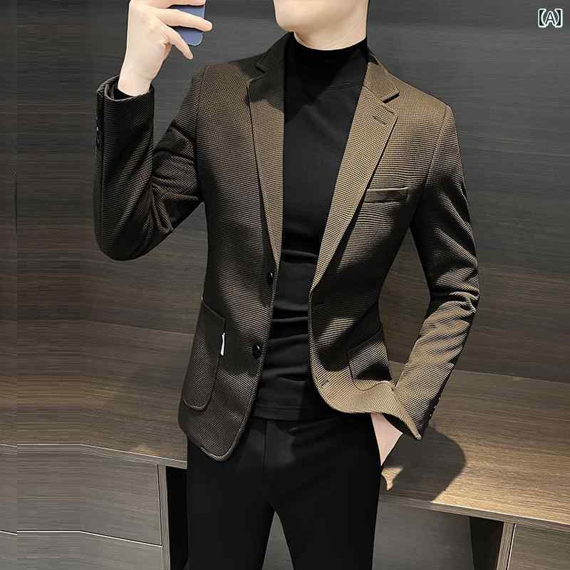 メンズ 心地好い ワーヘル 背広 上衣 烏兎 ハイエンド か細い 衣装 弱められた