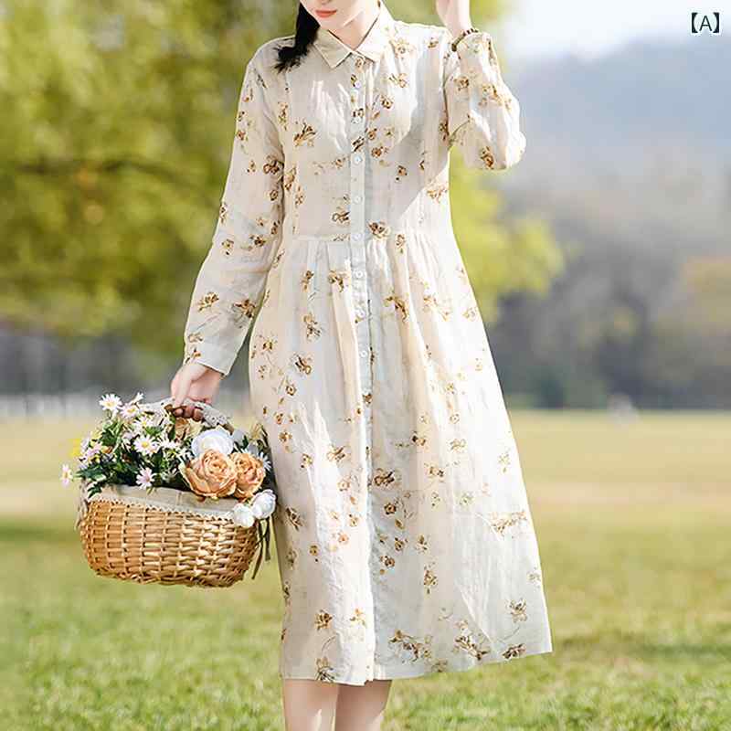 レディース 夏 ゆったり 衣装 カラムシ お召しもの お上さん 気が大きい大きさ か細い ロング たわい無い 生新しい スコート レトロ 衣装
