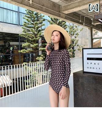 レディース 水着 おしゃれ かわいい 大人 女性 長袖 日焼け防止 ワンピース 温泉 旅行 ビーチ プール リゾート サマーレジャー ビキニ 保守的