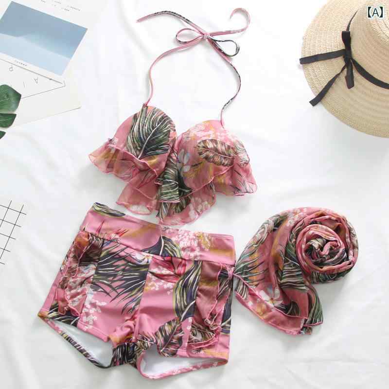 メンズ レディース パンツ カップル 水着 ペアルック おしゃれ ビーチ リゾート 新婚 旅行 海水浴 リンクコーデ スプリット スーツ ロング スカート 太もも フリル カバー 男女兼用 ハネムーン バケーション
