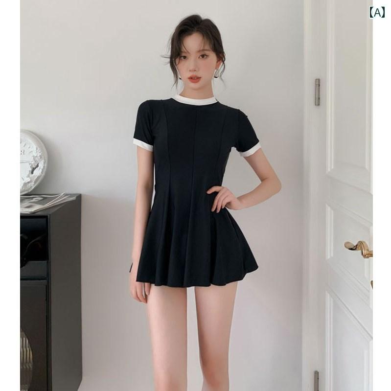 レディース スカート 水着 温泉 女性 ワンピース スタイル ボクサー アングル 保守的 小さい 胸 お腹 カバー スリム 見せ スポーツ フィットネス ウェア スイムスーツ サーフィン レジャー マリン ビーチ｜セキュアデポ