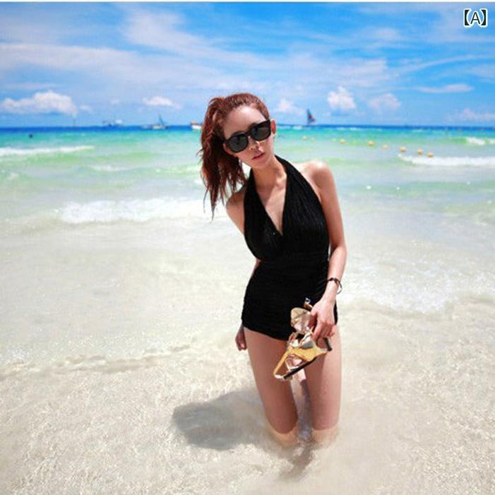 レディース 夏 水着 おしゃれ リゾート ビーチ プール 海水浴 背中 開いた 魅惑的 女性用 ワンピース お腹 カバー スリム 見せ 保守的 温泉｜セキュアデポ