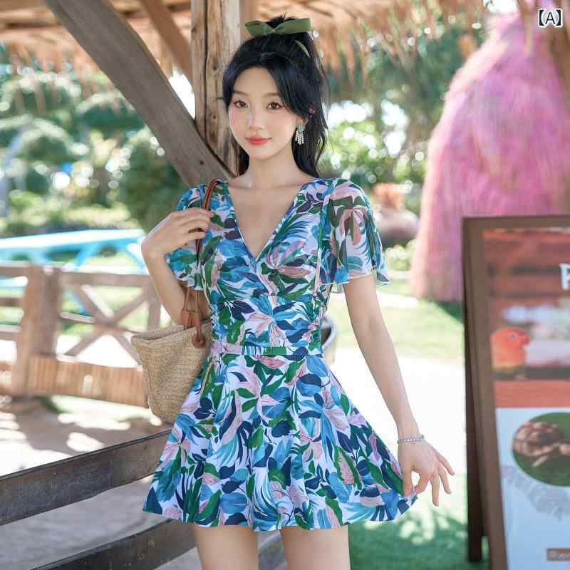 レディース 夏 水着 かわいい 体型カバー プール ビーチ ぽっちゃり 女性 魅惑的 大きいサイズ ワンピース スカート スタイル スリム 見せ お腹 カバー フラット アングル ワイヤー