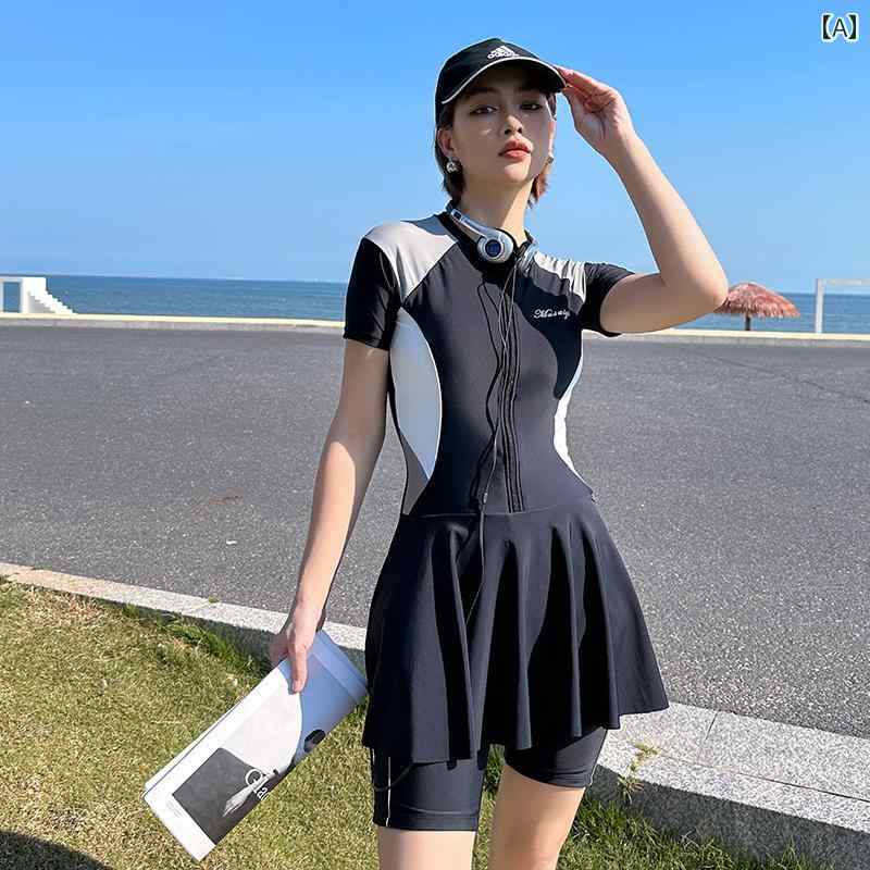 レディース スポーツ 水着 ラッシュガード サーフィン 体型カバー 大きいサイズ 女性 ハイエンド スリム 見せ お腹 カバー 温泉 冬 ワンピース スカート｜セキュアデポ