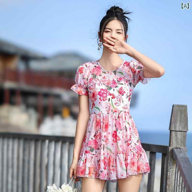 レディース 夏 水着 ワンピース かわいい スカート風 体型カバー ビーチ プール 海水浴 リゾート レジャー 女性用 女の子 スリム 見え 温泉