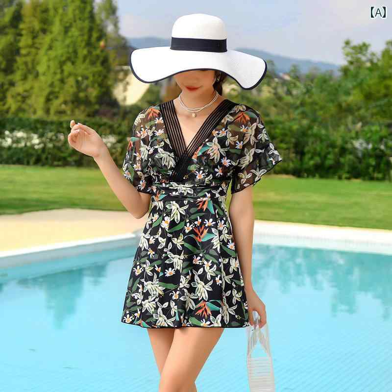 レディース 夏 水着 ワンピース かわいい スカート風 体型カバー ビーチ プール 海水浴 リゾート レジャー 女性用 スタイル 控えめ スクエア アングル スリム 見え お腹 カバー ワイヤー バストアップ 温泉