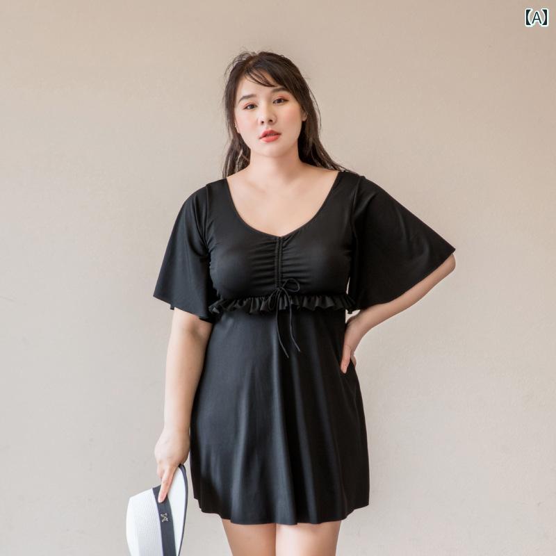 レディース 大きいサイズ 水着 体型カバー かわいい リゾート水着 プール ビーチ サマーレジャー ぽっちゃり 女の子 ワンピース 保守的 スリム 見せ 体型 お腹 カバー スタイル