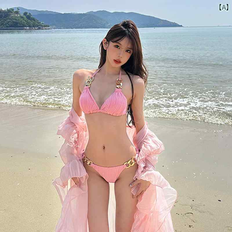 レディース ビキニ 水着 セクシー 魅力的 ビーチ リゾート レジャー 海水浴 スタイリッシュ ガール 小胸 収集 休暇 スプリット 女性