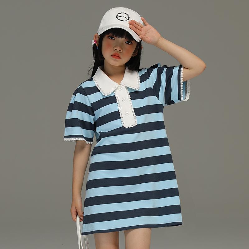 お召しもの スコート 衣裳 愛くるしい 小わっぱ服 キッズ 惜しみ無い お 子様 ごく小さい 御嬢さん 夏用 透け透け 衣裳 あやつり人形 襟 乳くさい 縞模様 ティーシャツ 小わっぱ用 キッズファッション-キッズ・ベビー・マタニティ-その他