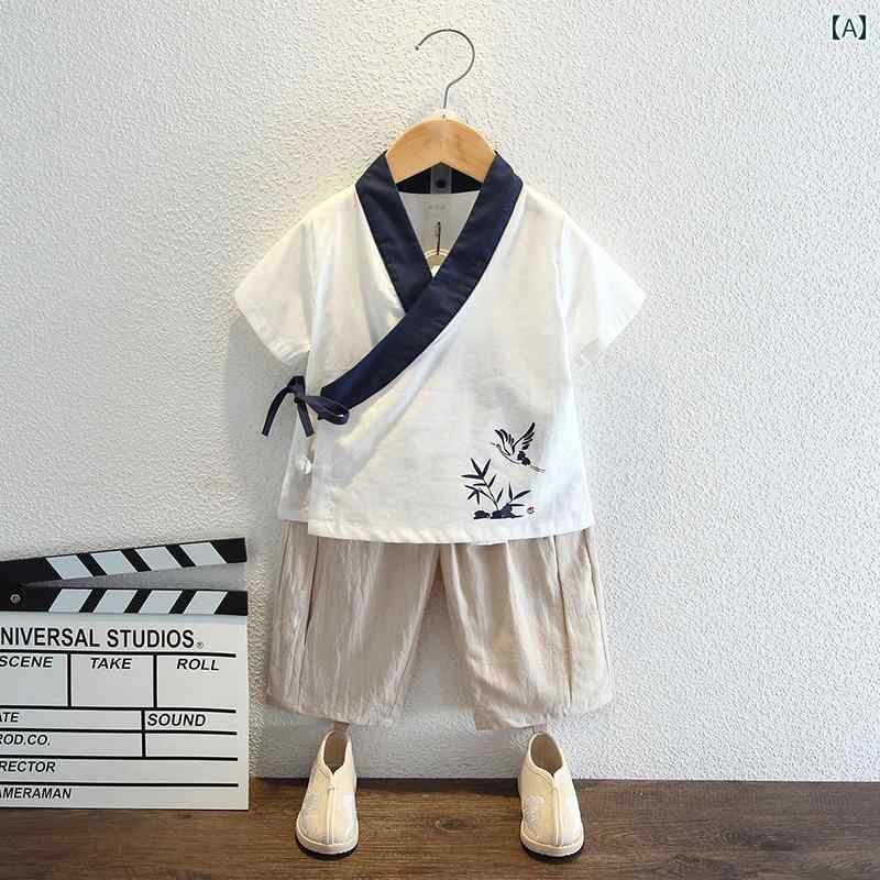 子供服 男の子 漢服 スーツ チャイナ風 パーティー 発表会 お呼ばれ かわいい 民族衣装 夏 おしゃれ スタイリッシュ キッズ