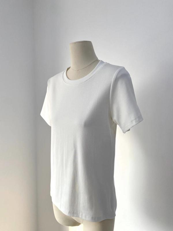トップス Tシャツ レディース ファッション クラシック シンプル おしゃれ ラウンドネックプルオーバー 半袖 白 無地 夏 T