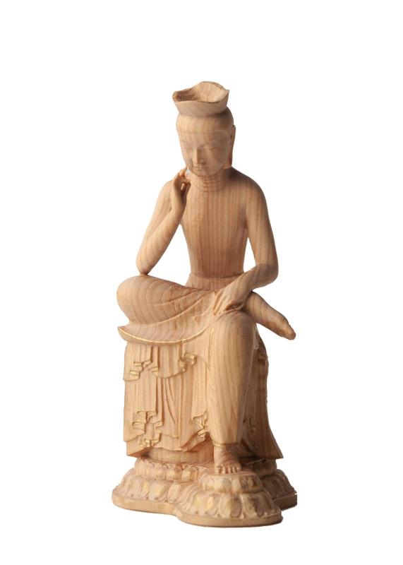 最低限度仏 弥勒菩薩 （木製：ツゲ）＿木彫り 仏像 仏像世界（GSBみろくぼさつ
