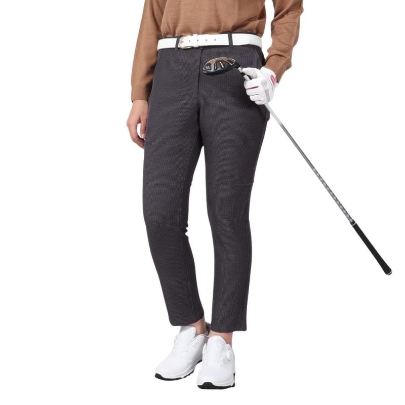 MUNSINGWEAR(マンシングウェア) ゴルフパンツ９分丈 千鳥柄 無地 ストレッチ ベルトループ ゴルフ MG4FLP80Lレディース