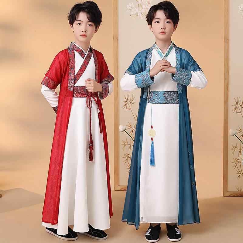 チャイナ服 キッズ 男の子用 幼児 ソフトな肌触り コーデュロイ 漢服 古風 古装 唐装 中国風 通年 お正月 挨拶着 記念写真 発表会