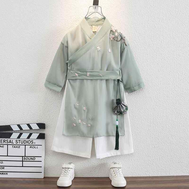 キッズ 漢服 男の子 ベビー服 春秋物 薄手 やわらか ポリエステル素材 中国風 古装 唐装 花柄 発表会 イベント 記念撮影 1歳 誕生日 上下セット 4,721円