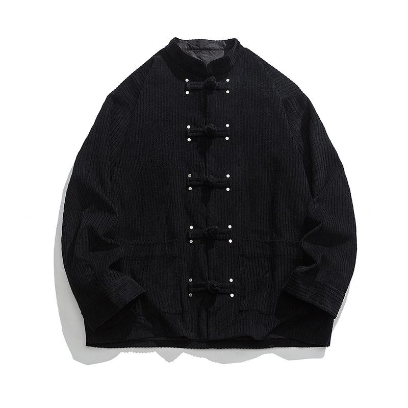 ジャケット メンズ 中国風 漢服風改良 コーデュロイ 盤ボタン 唐装 レトロ ゆったり ルーズフィット カジュアル 春秋 コットン 大きいサイズ