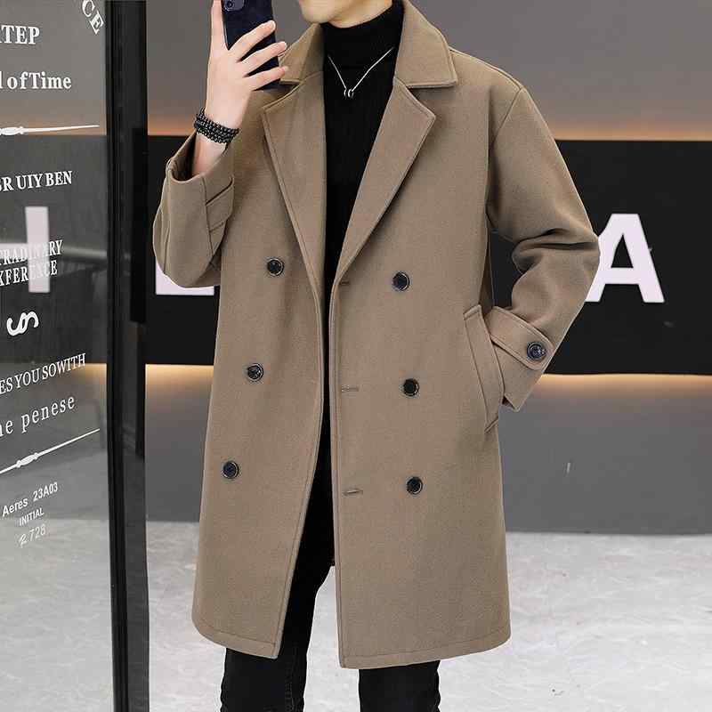 コート メンズ 男性用 ミドルロング丈 秋冬 裏起毛 厚手 フード付き カジュアル 高級感 ゆったり ルーズフィット 防寒 通勤 通学 ブラック カーキ
