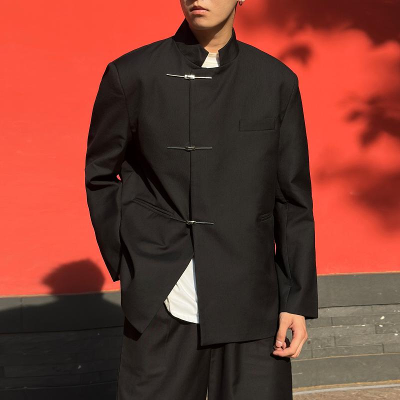 スーツ メンズ 新中国風 中山服 スタンドカラージャケット セットアップ 高級感 礼服 結婚式 披露宴 フォーマル 秋冬 ゆったり スラックス 3つボタン｜セキュアデポ