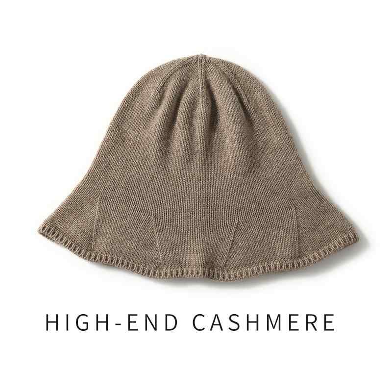 帽子 レディース 女性用 100% カシミヤ 秋冬 防寒 保温 耳まで暖かい 上質 ニット帽 バケットハット 普段使い お出かけ 上品 エレガント カジュアル 高級感
