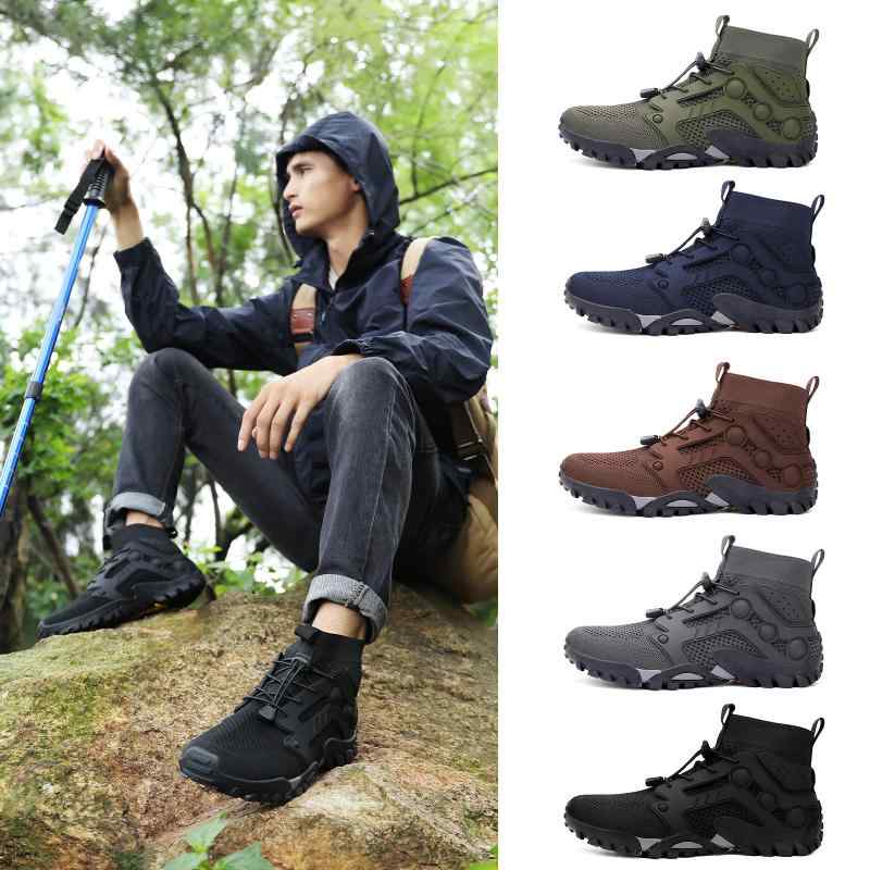 登山靴 メンズ レディース 通気性 軽量 防滑 耐摩耗性 トレイルランニング ハイキング クライミング サイクリング ランニング アウトドア ミドルカット ニットアッパー 大きいサイズ オールシーズン対応 カップル