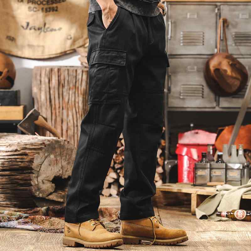 カーゴパンツ メンズ 裏起毛 あったか ヘビーウェイト 綿100% コットン 機能性 ゆったり ストレート ルーズフィット カジュアル アメカジ ワーク ロング丈 秋冬