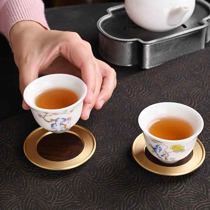 コースター 断熱 耐熱 朦々たる 醇乎たる材 金管楽器縁取り 功夫茶器 茶道具 茶托 優勝杯引っ敷き 今めかしい 御前上等感 和今めかしい レトロ