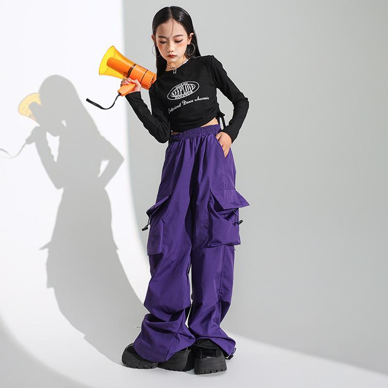 ダンスウェア キッズ ガールズ ジャズダンス ヒップホップ ストリートダンス 衣装 発表会 ステージ パフォーマンスウェア 上下セット セットアップ かっこいい おしゃれ 綿混 オールシーズン