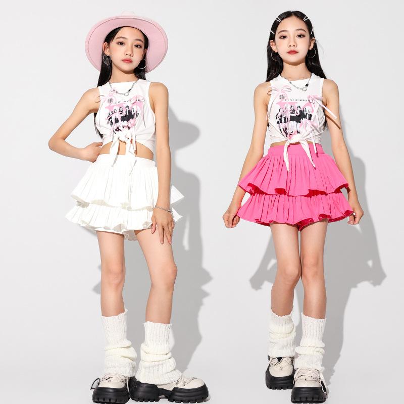 ダンスウェア キッズ 女の子 ジャズ ストリート ヒップホップ 発表会 練習着 衣装 セットアップ トップス パンツ 綿混素材 プリント 春夏 カジュアル おしゃれ 欧米風