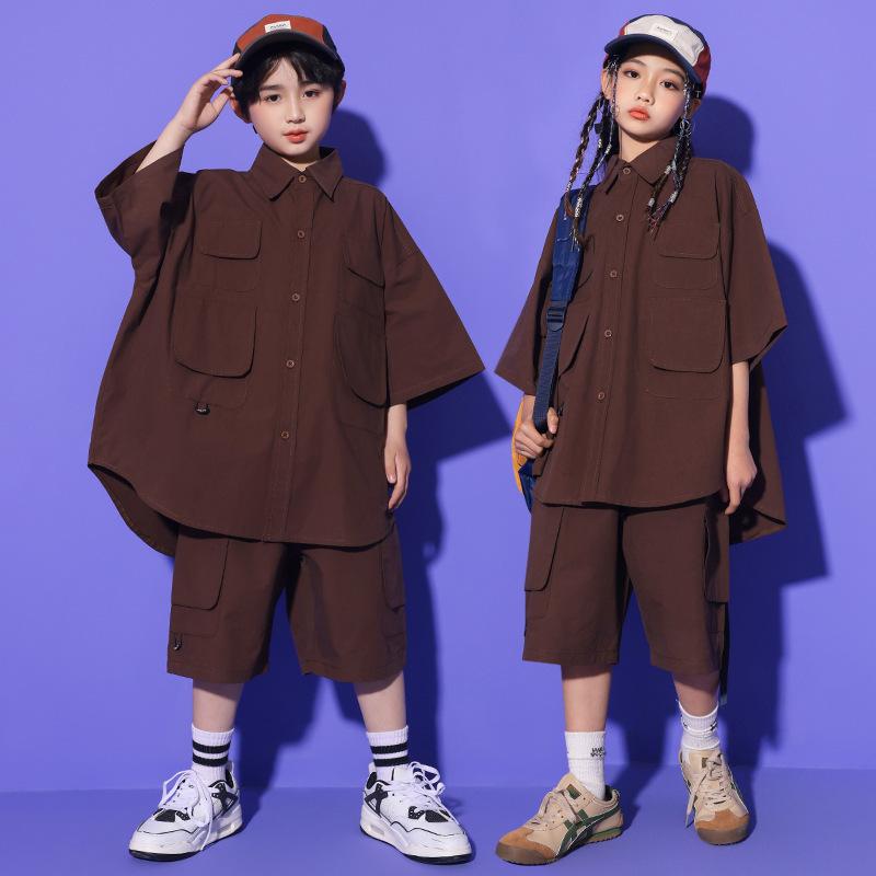 キッズダンスウェア ガールズ ジュニア 綿素材 ジャズダンス ストリートダンス ヒップホップ 韓国風 セットアップ 発表会 舞台 ステージ クール かっこいい おしゃれ 上下セット