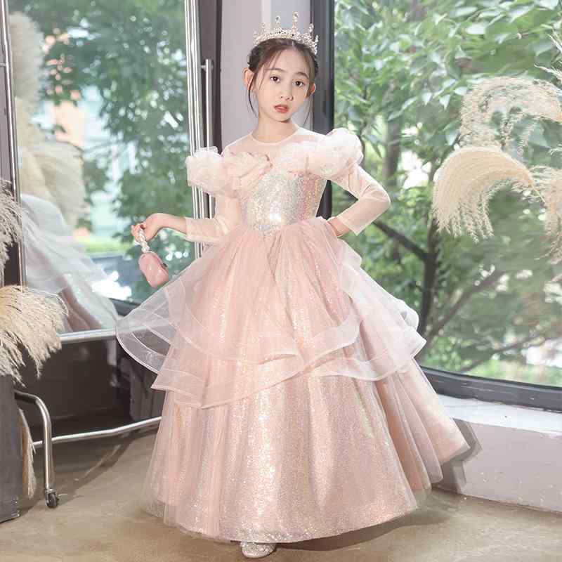 子供ドレス キッズ 女の子 軽量 高級感 プリンセス 発表会 ピアノ演奏会 フラワーガール 結婚式 フォーマル 上品 エレガント 幼児 小学生