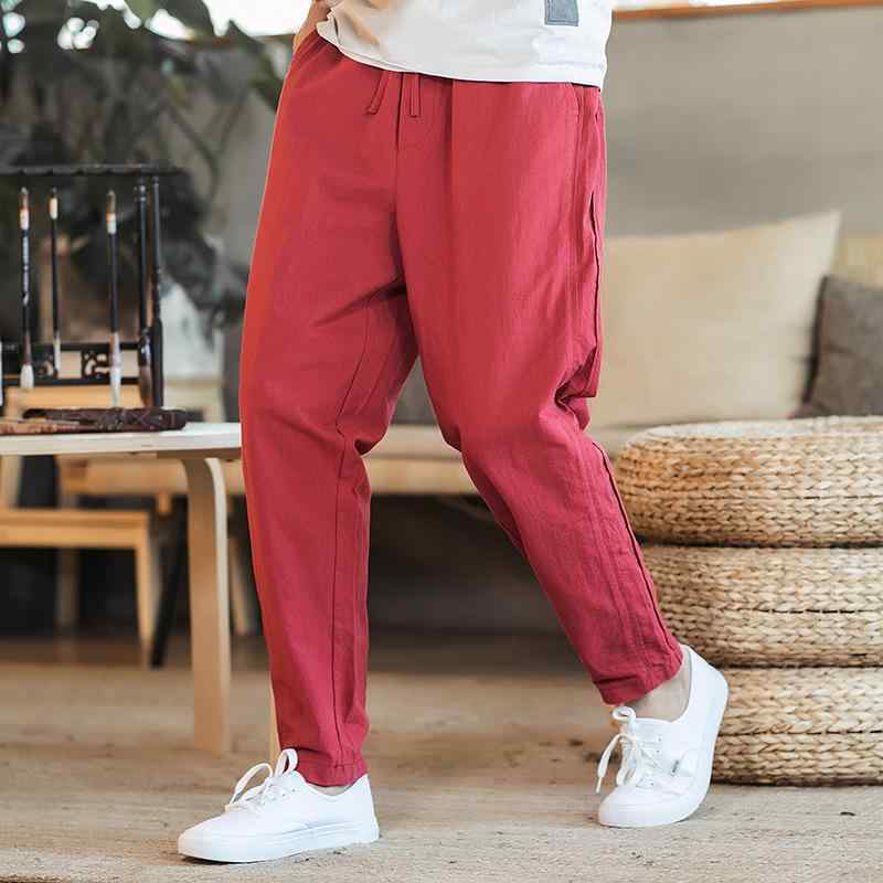 パンツ メンズ ゆったり ルーズ ハーレム テーパード 綿麻 コットンリネン イージーケア アイロン不要 ドローストリング ウエストゴム ミドルウエスト カジュアル 部屋着 ワンマイルウェア 春秋 大きいサイズ ビッグサイズ ロング丈
