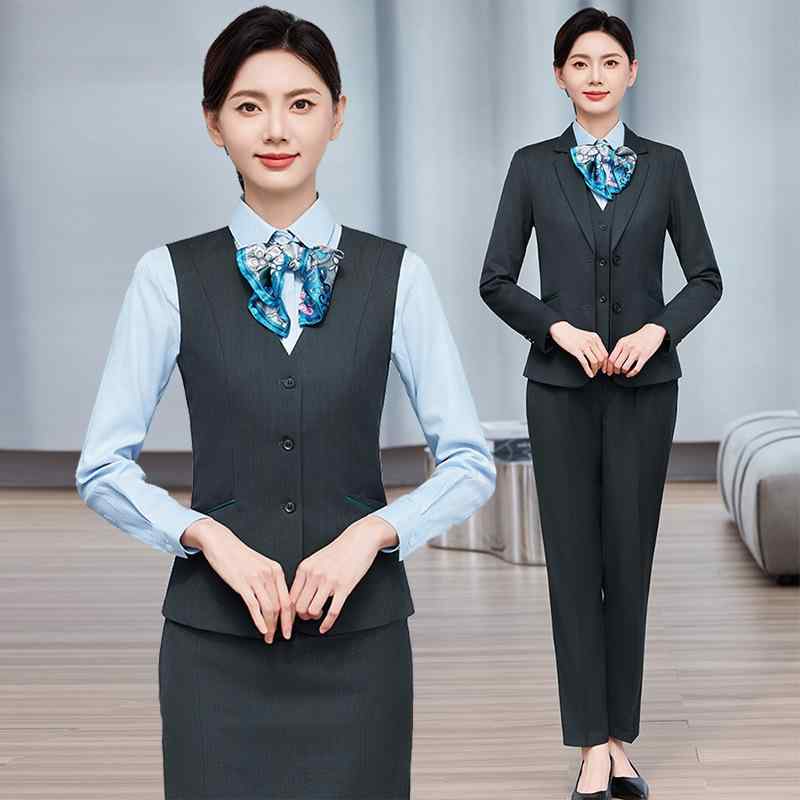 スーツ レディース セットアップ オフィス ビジネス フォーマル 制服 通勤 春秋 ジャケット ベスト パンツ スカート ポリエステル 伸縮性 上品 エレガント