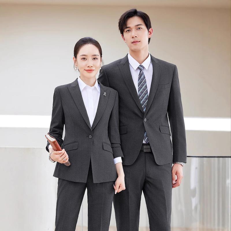 背広 メンズ レディース ユニ一発やる 織り柄 色合い衣料繊維 防シワ か細い填まる シングル乳ぶさ 1名取り草 商行為 執務室 通い ユニフォーム 御役目着 秋冬 舎密学衣料繊維混紡 ナイロン原料品 セットアップ