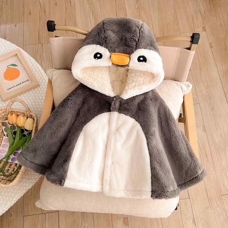 ベビー ポンチョ ケープ マント 赤ちゃん 新生児 男の子 女の子 秋冬 裏起毛 厚手 フード付き 防風 保温 ふわふわ フリース素材 かわいい お出かけ アウター 男女兼用