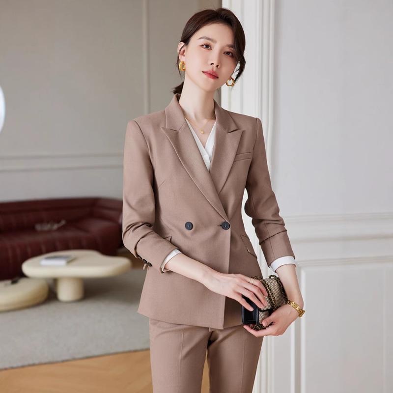 ビジネススーツ レディース 女性用 長袖 フォーマル オフィス セットアップ ジャケット パンツ スカート 通勤 ホテル 受付 美容院 宝石店 不動産販売 制服 秋物