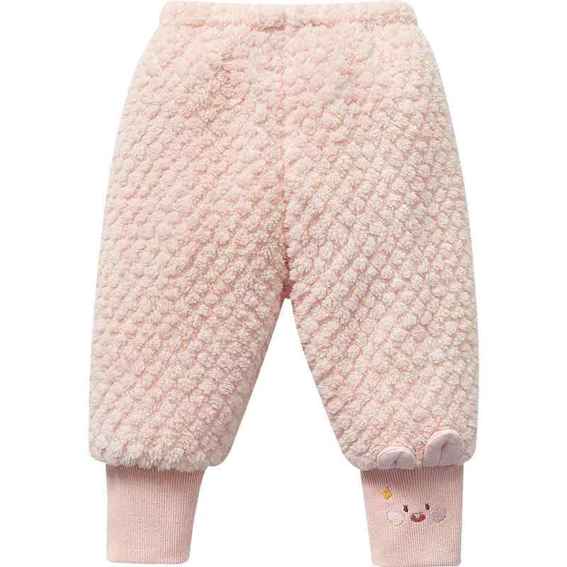 ベビー パンツ 男女兼用 冬用 保温 厚手 中綿入り 開き股 長ズボン ポリエステル素材 シンプル 普段着 おでかけ 幼児 80cm 90cm 100cm