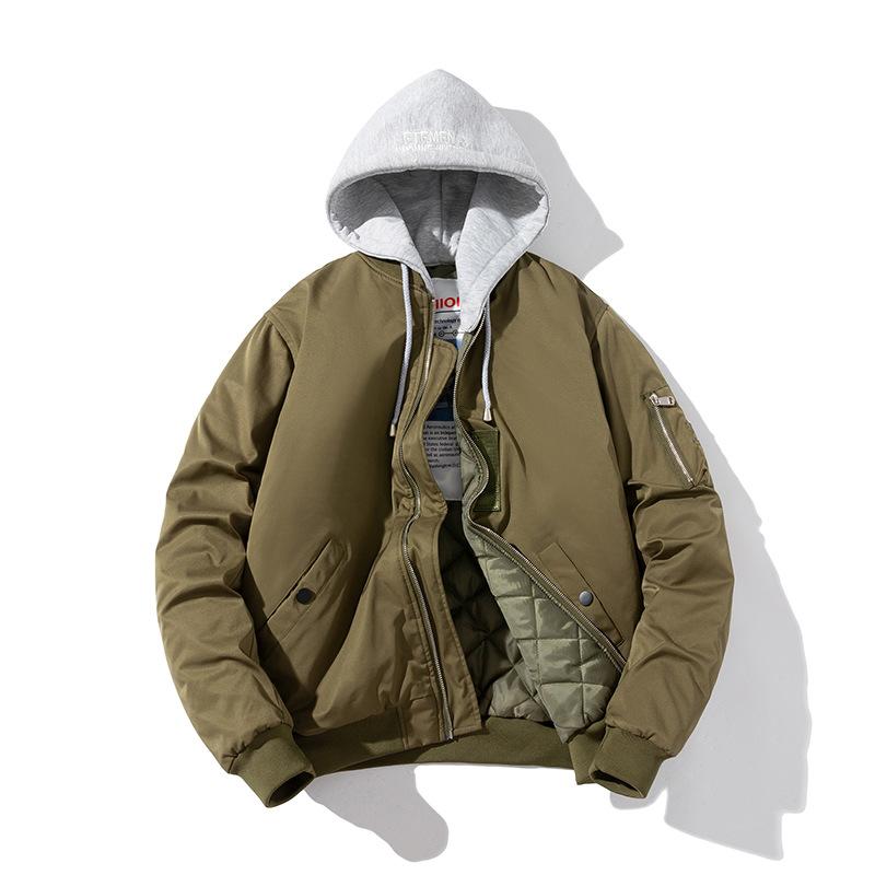 中綿ジャケット メンズ 防寒 保温 厚手 ゆったり 大きいサイズ スタンドカラー フライトジャケット MA-1 ウインドブレーカー 韓国ファッション カジュアル ストリート アメカジ 秋冬 7,625円