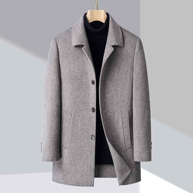 コート メンズ 男性用 紳士服 冬物 カシミヤ ウール ダブルフェイス 保温性 防寒 厚手 ダウンライナー 取り外し可能 ミドル丈 ビジネス カジュアル 通勤