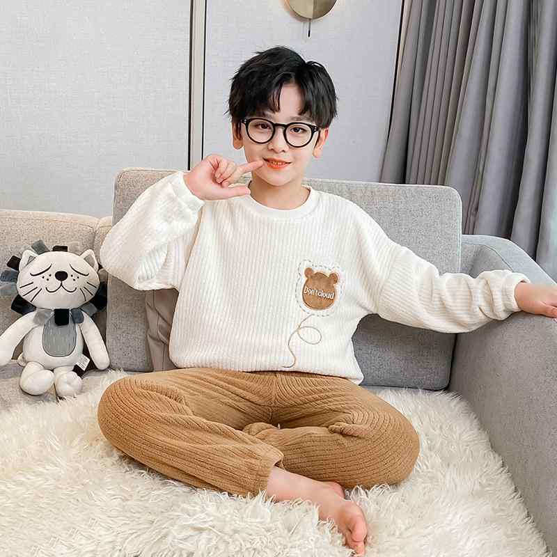 パジャマ キッズ 男の子 裏起毛 厚手 フランネル サンゴフリース ルームウェア 子供服 寝間着 暖かい ふわふわ カジュアル 秋冬 アニマル柄 キャラクター 部屋着